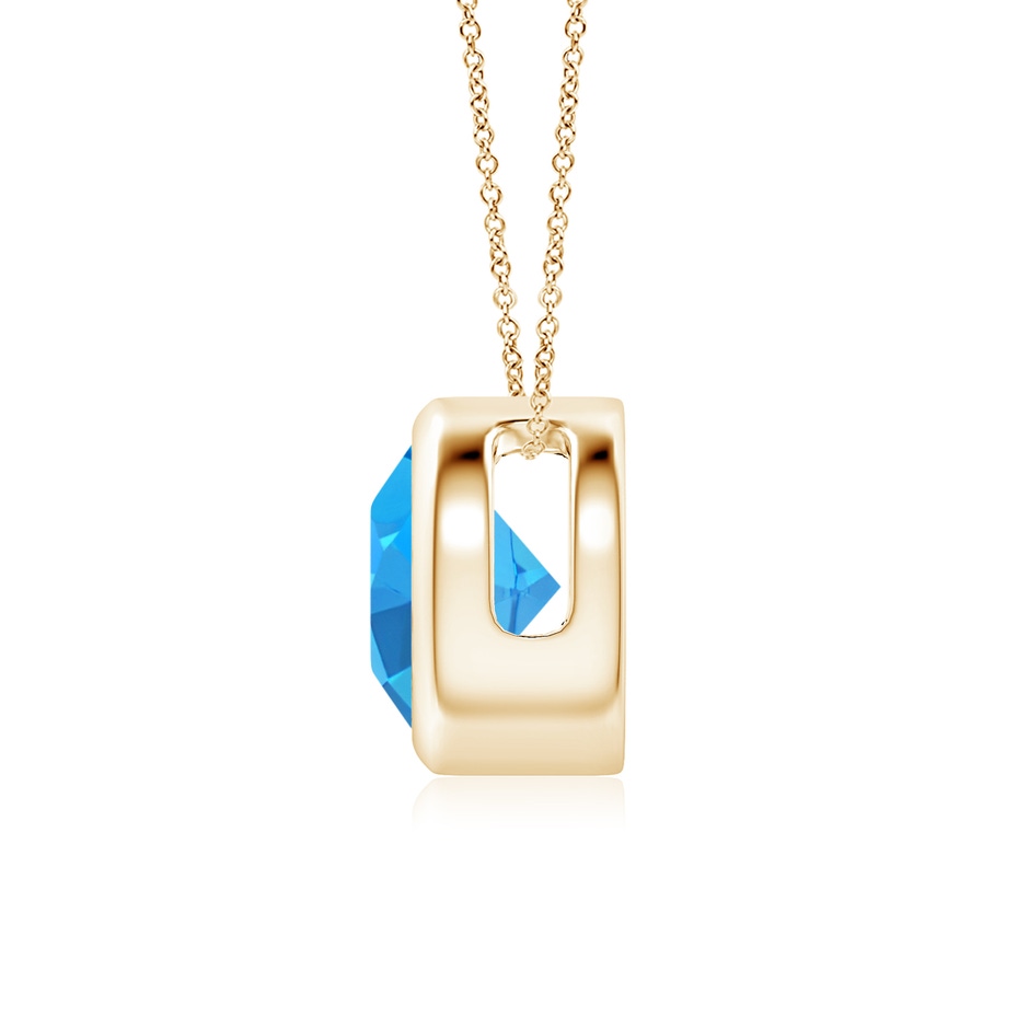 7mm AAAA Bezel-Set Round Swiss Blue Topaz Solitaire Pendant in Yellow Gold side 199