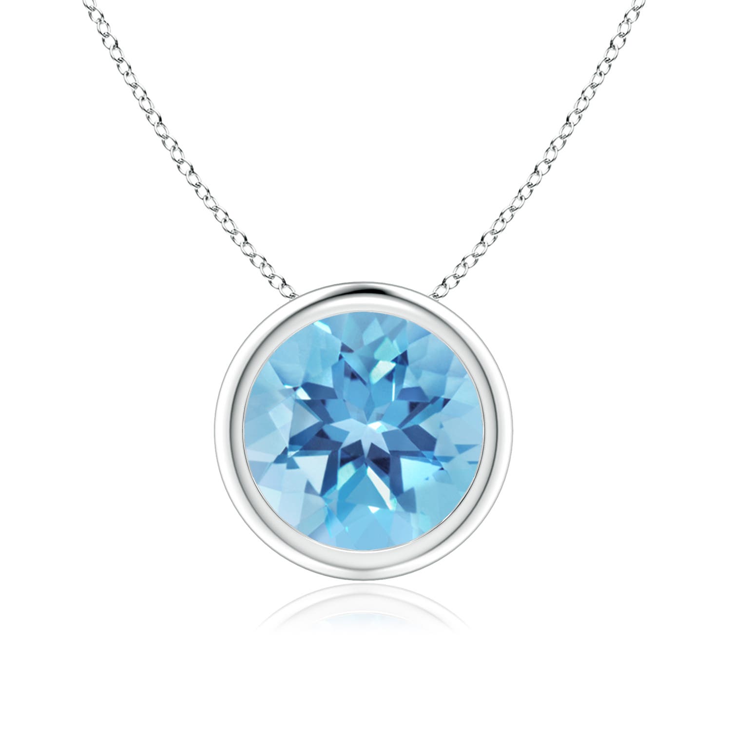 A - Swiss Blue Topaz / 2.35 CT / 14 KT White Gold