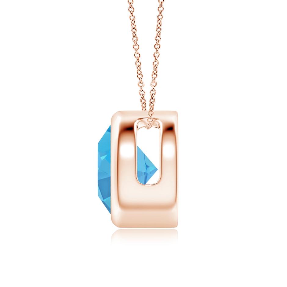 8mm AA Bezel-Set Round Swiss Blue Topaz Solitaire Pendant in Rose Gold side 199