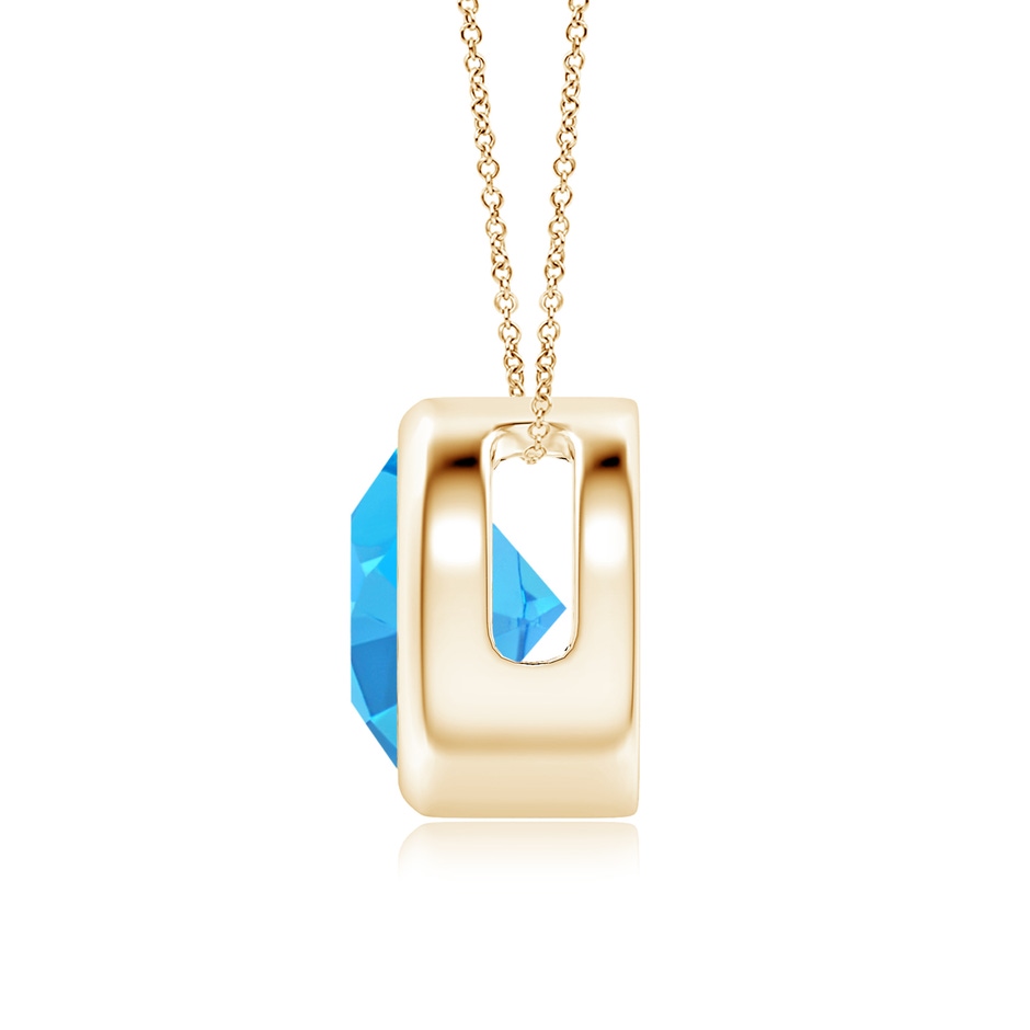 8mm AAA Bezel-Set Round Swiss Blue Topaz Solitaire Pendant in Yellow Gold side 199
