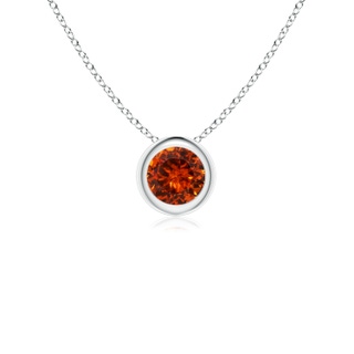 4mm AAAA Bezel-Set Round Spessartite Solitaire Pendant in P950 Platinum