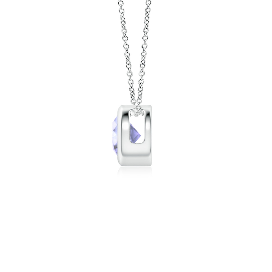 4mm A Bezel-Set Round Tanzanite Solitaire Pendant in P950 Platinum side 199