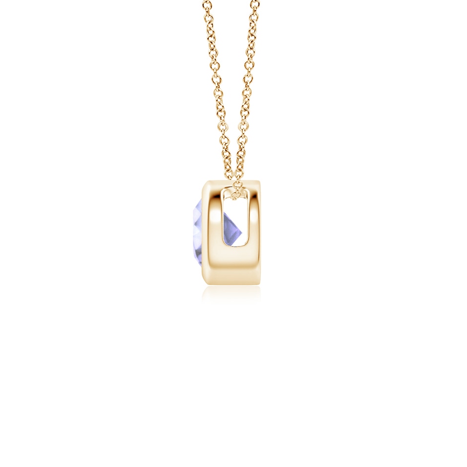 4mm A Bezel-Set Round Tanzanite Solitaire Pendant in Yellow Gold side 199