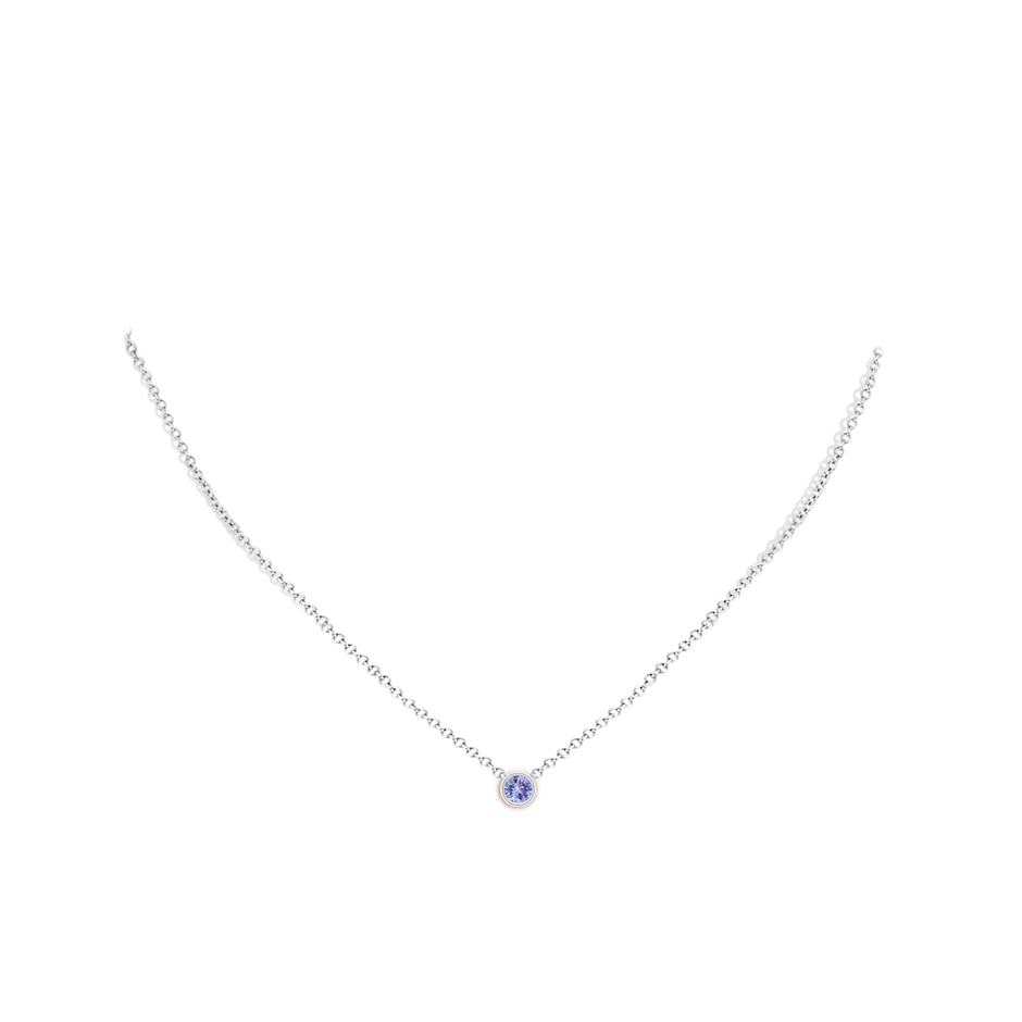 4mm AA Bezel-Set Round Tanzanite Solitaire Pendant in White Gold pen