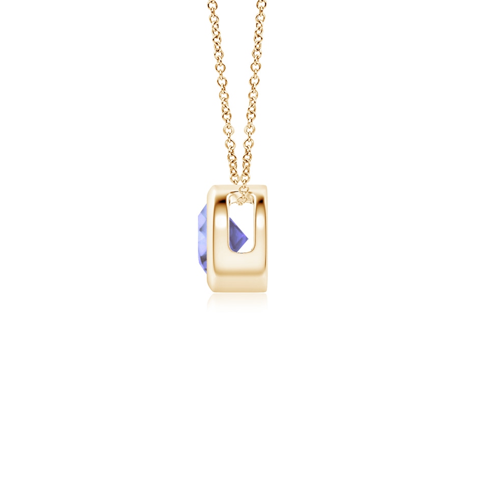 4mm AA Bezel-Set Round Tanzanite Solitaire Pendant in Yellow Gold side 199