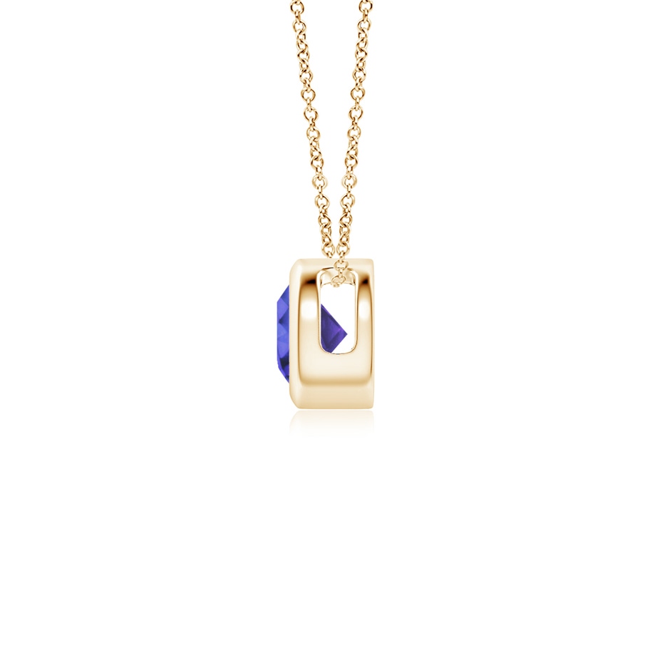 4mm AAA Bezel-Set Round Tanzanite Solitaire Pendant in Yellow Gold side 199