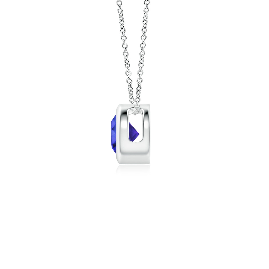 4mm AAAA Bezel-Set Round Tanzanite Solitaire Pendant in White Gold side 199
