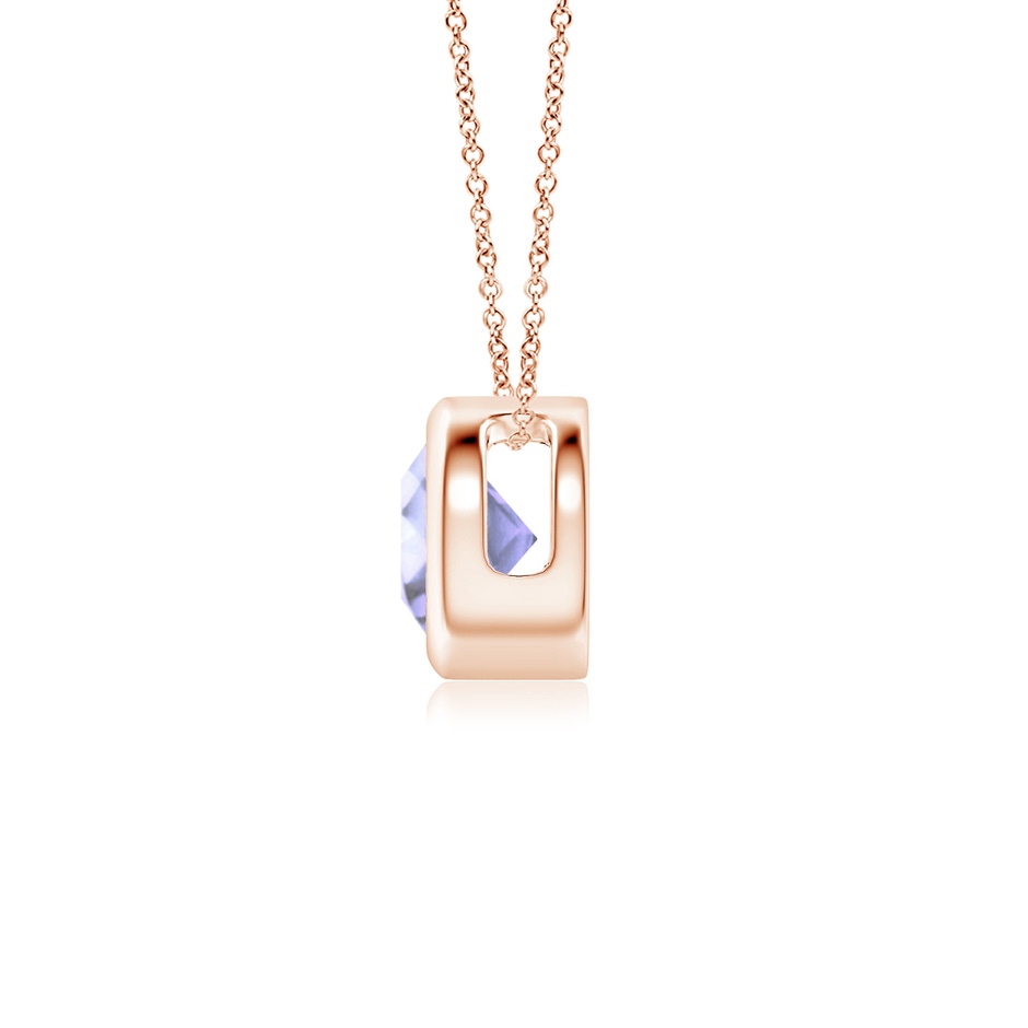 5mm A Bezel-Set Round Tanzanite Solitaire Pendant in Rose Gold side 199