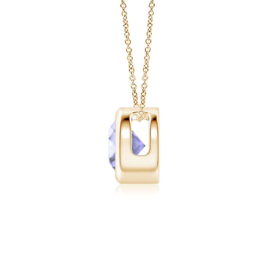 5mm A Bezel-Set Round Tanzanite Solitaire Pendant in Yellow Gold side 199
