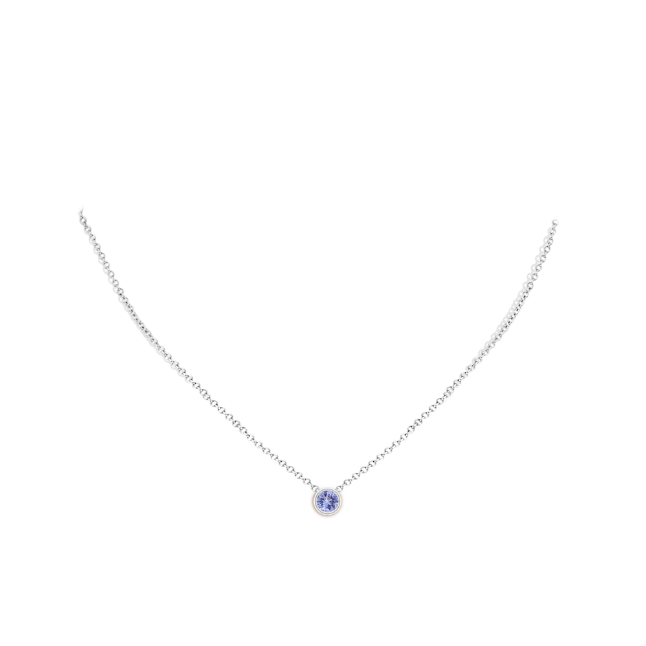 5mm AA Bezel-Set Round Tanzanite Solitaire Pendant in White Gold pen