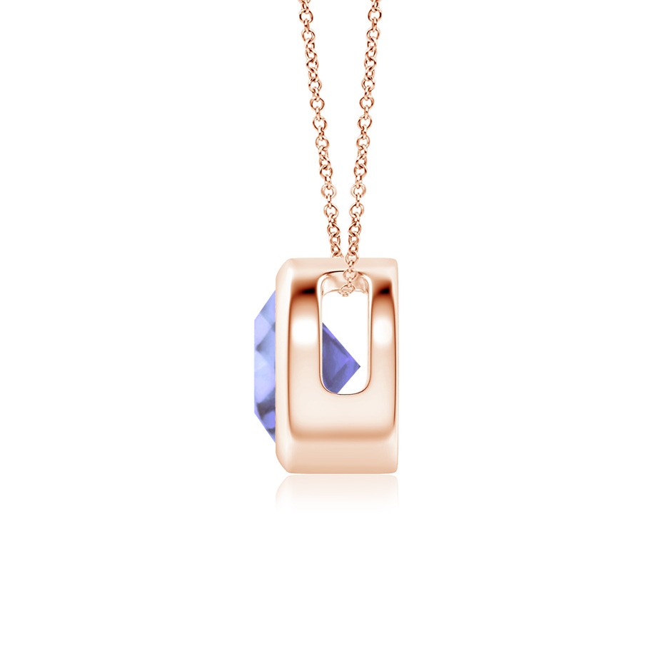 6mm A Bezel-Set Round Tanzanite Solitaire Pendant in Rose Gold side 199