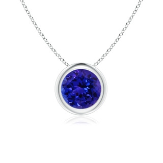 6mm AAAA Bezel-Set Round Tanzanite Solitaire Pendant in White Gold