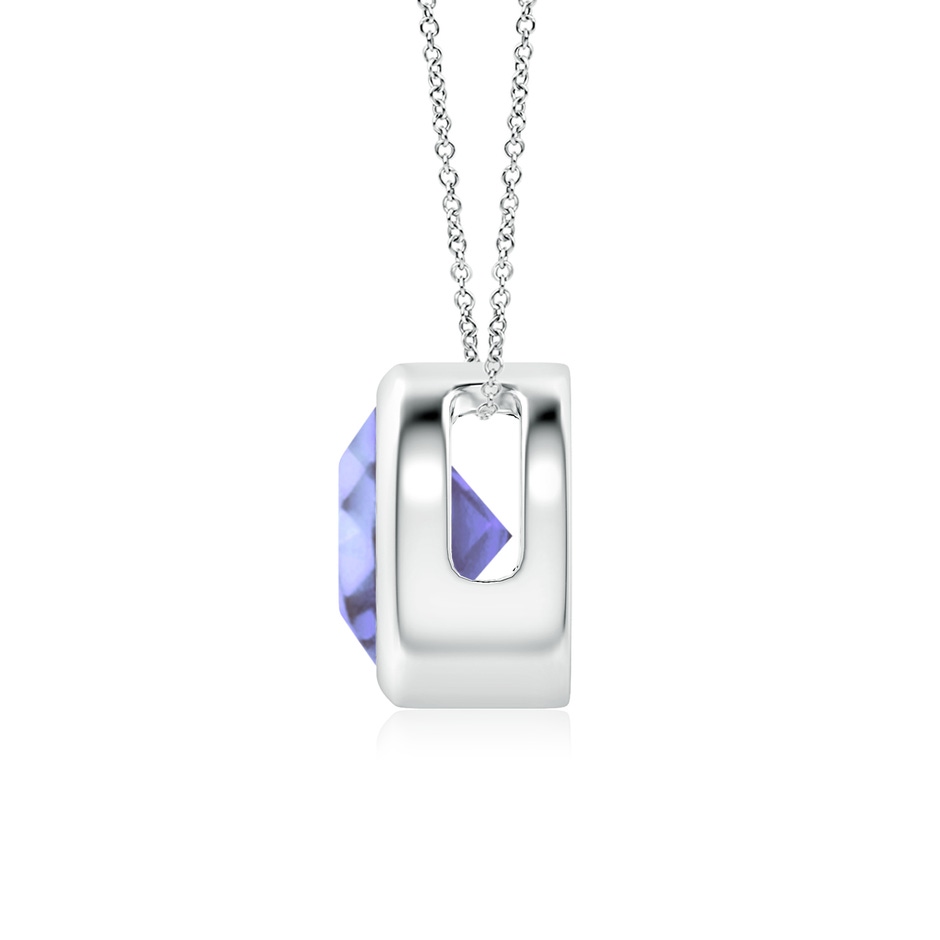 7mm A Bezel-Set Round Tanzanite Solitaire Pendant in P950 Platinum side 199