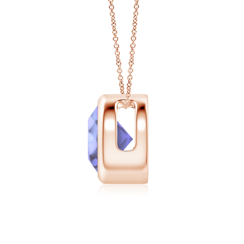 7mm A Bezel-Set Round Tanzanite Solitaire Pendant in Rose Gold side 199