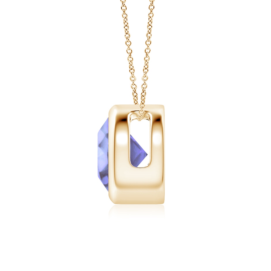 7mm A Bezel-Set Round Tanzanite Solitaire Pendant in Yellow Gold side 199