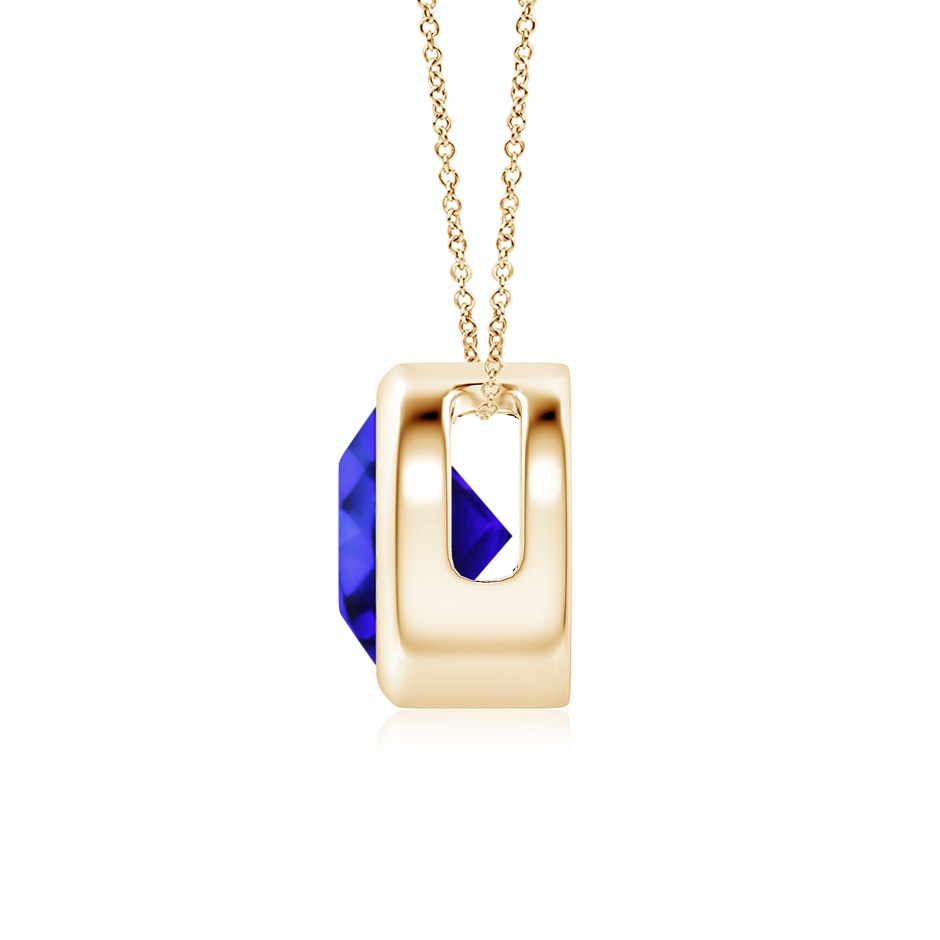 7mm AAA Bezel-Set Round Tanzanite Solitaire Pendant in Yellow Gold side 199
