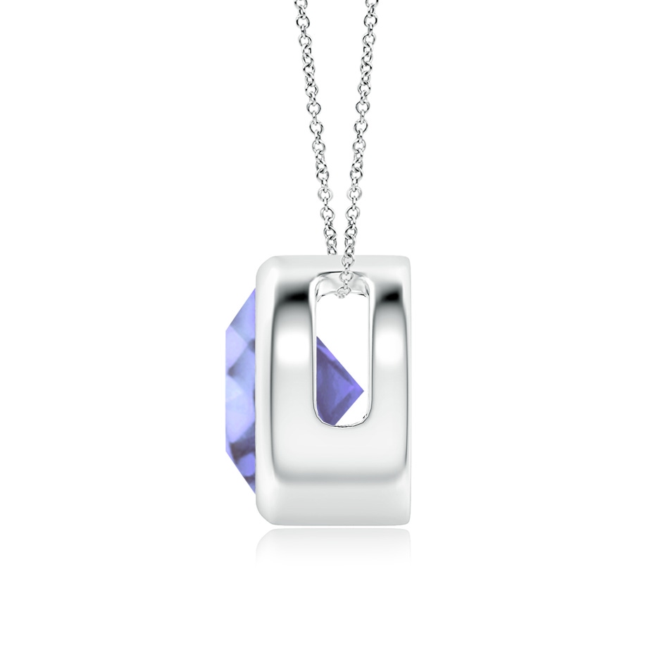 8mm A Bezel-Set Round Tanzanite Solitaire Pendant in P950 Platinum side 199