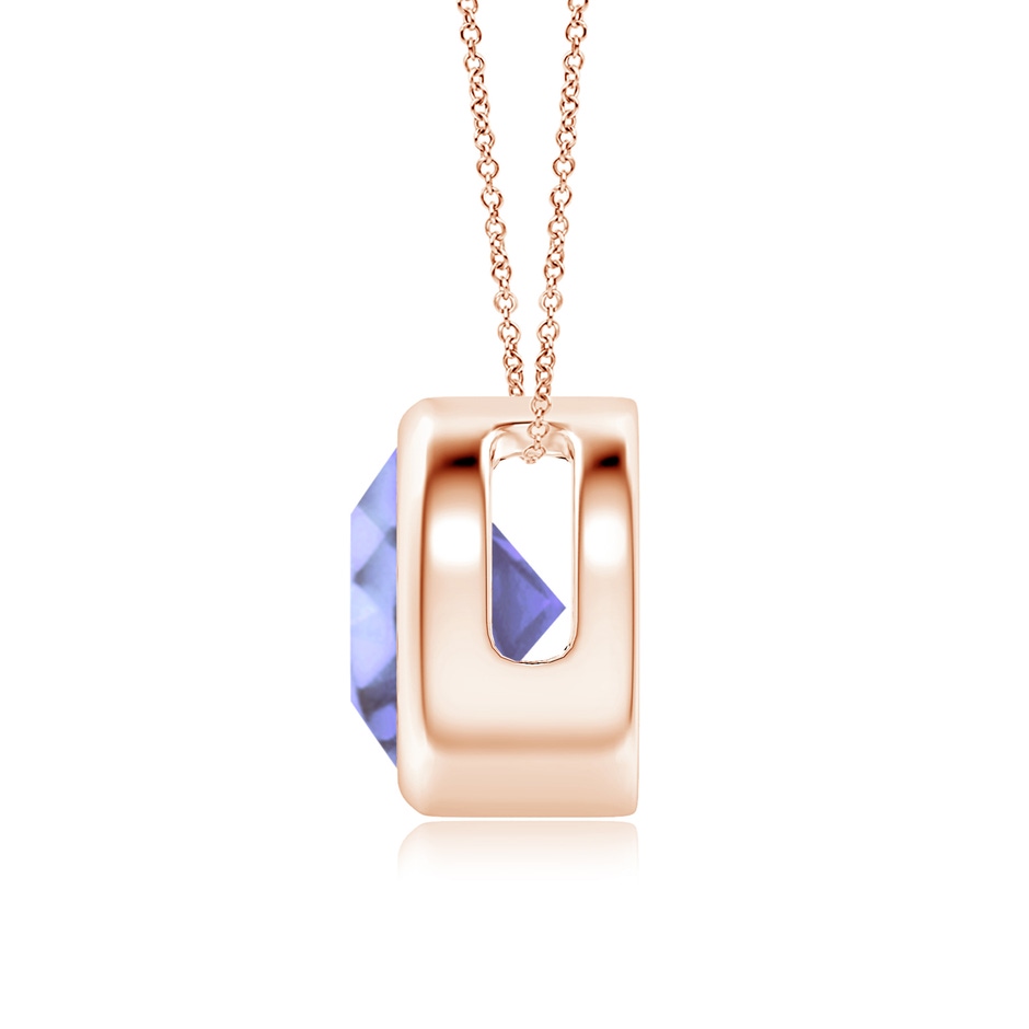 8mm A Bezel-Set Round Tanzanite Solitaire Pendant in Rose Gold side 199