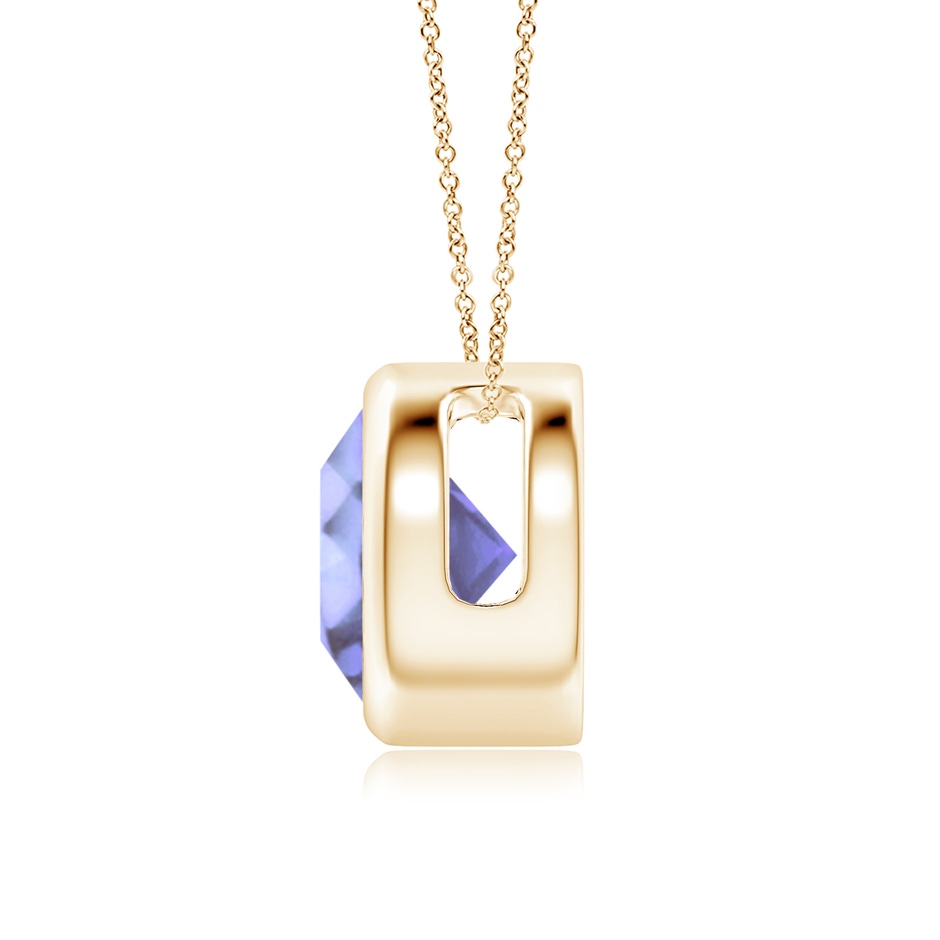 8mm A Bezel-Set Round Tanzanite Solitaire Pendant in Yellow Gold side 199