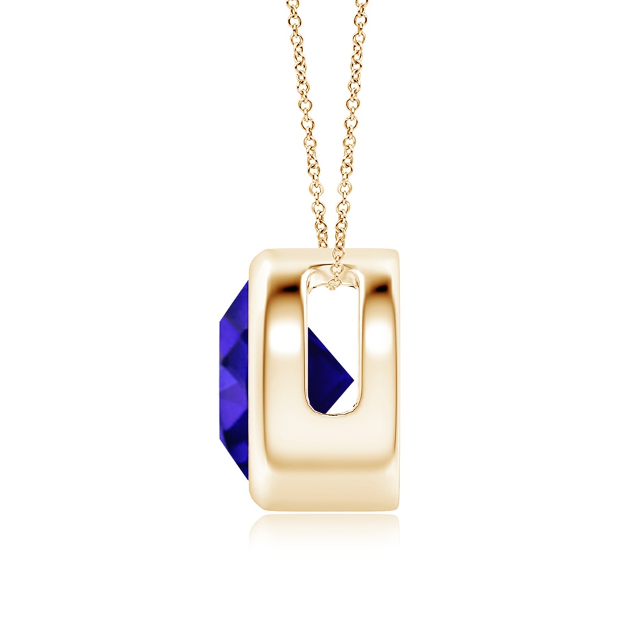 8mm AAAA Bezel-Set Round Tanzanite Solitaire Pendant in Yellow Gold side 199