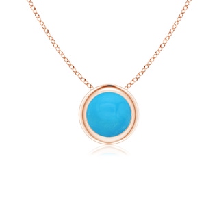 5mm AAAA Bezel-Set Round Turquoise Solitaire Pendant in Rose Gold