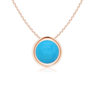 6mm AAAA Bezel-Set Round Turquoise Solitaire Pendant in Rose Gold