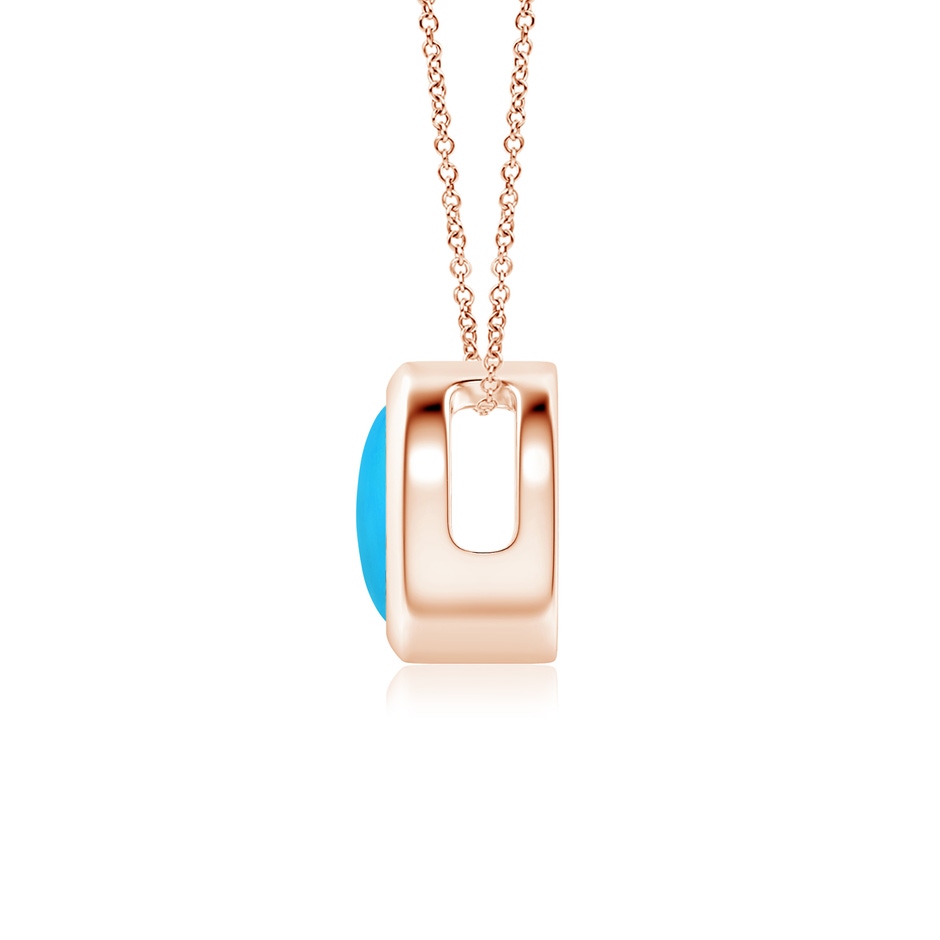 6mm AAAA Bezel-Set Round Turquoise Solitaire Pendant in Rose Gold side 199