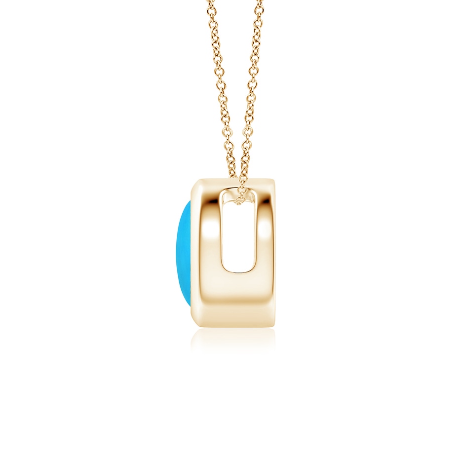 6mm AAAA Bezel-Set Round Turquoise Solitaire Pendant in Yellow Gold side 199