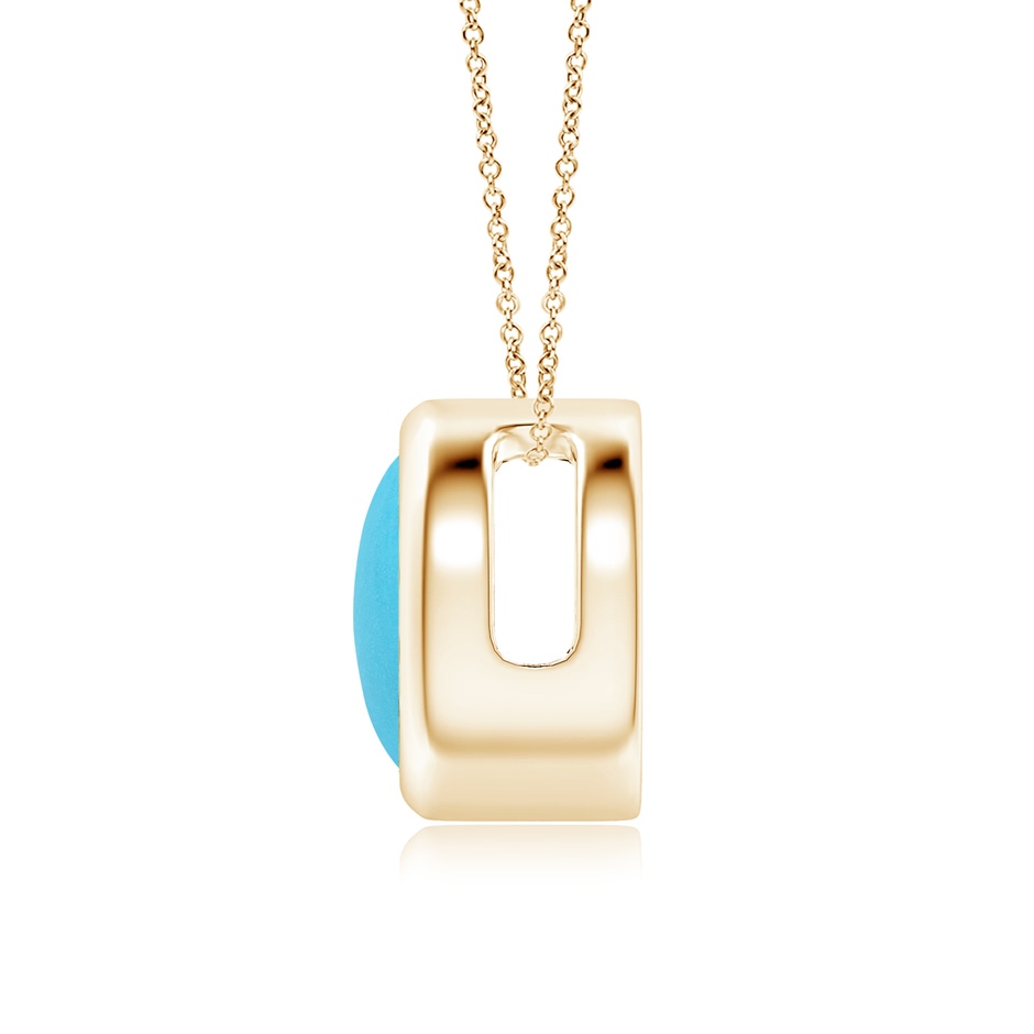 8mm AA Bezel-Set Round Turquoise Solitaire Pendant in Yellow Gold side 199