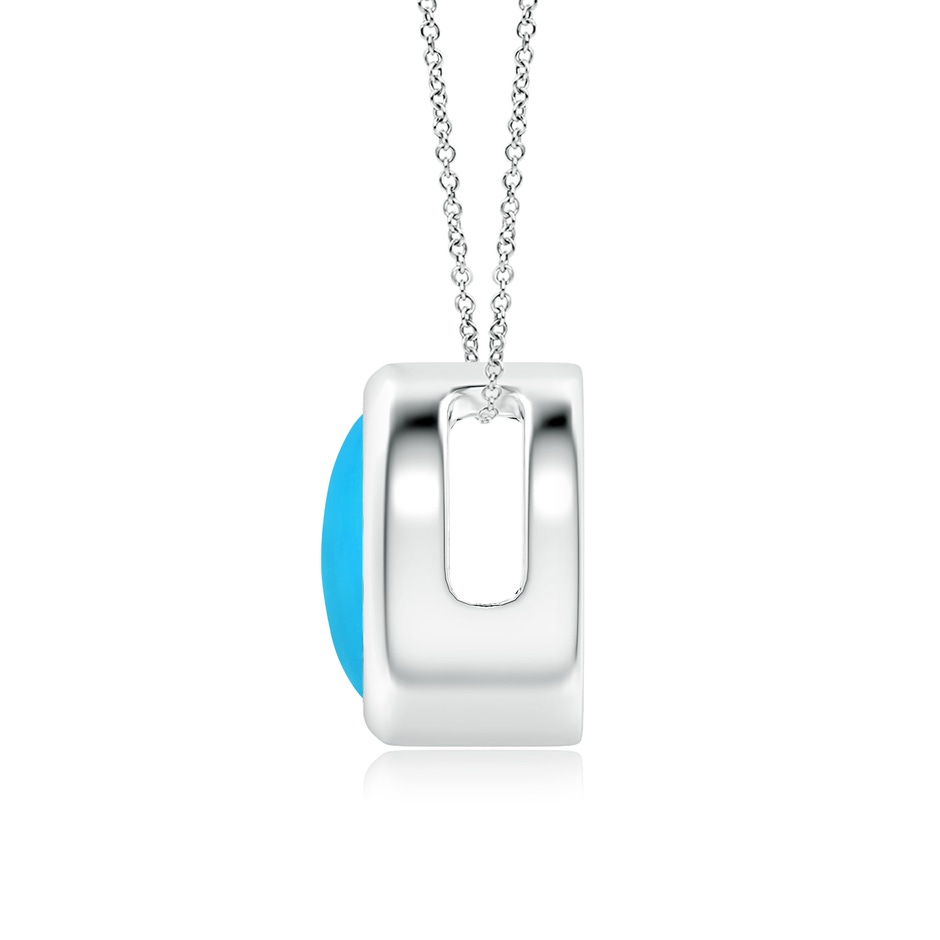 8mm AAAA Bezel-Set Round Turquoise Solitaire Pendant in White Gold side 199