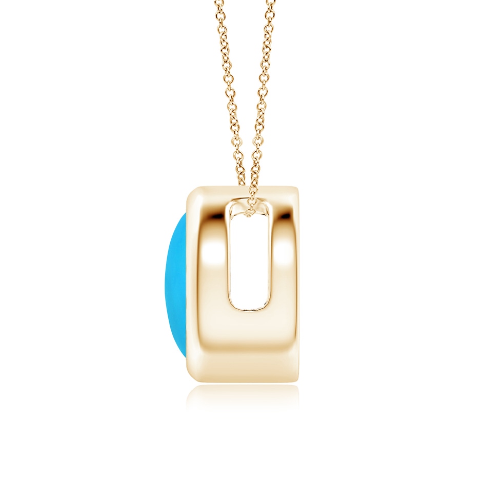 8mm AAAA Bezel-Set Round Turquoise Solitaire Pendant in Yellow Gold side 199