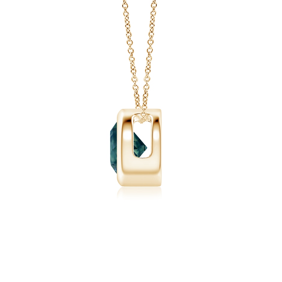 5mm AAA Bezel-Set Round Teal Montana Sapphire Solitaire Pendant in Yellow Gold side 199