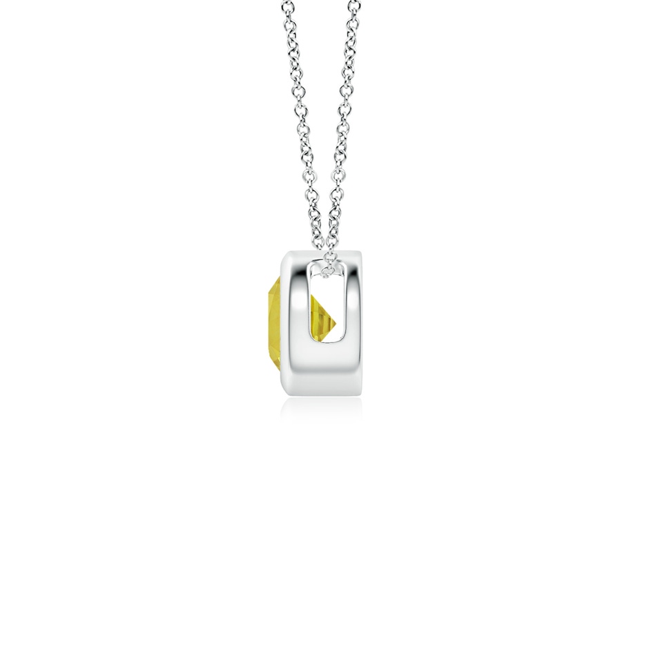 4mm A Bezel-Set Round Yellow Sapphire Solitaire Pendant in White Gold side 199