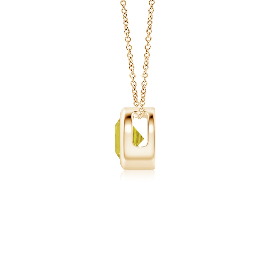 4mm A Bezel-Set Round Yellow Sapphire Solitaire Pendant in Yellow Gold side 199