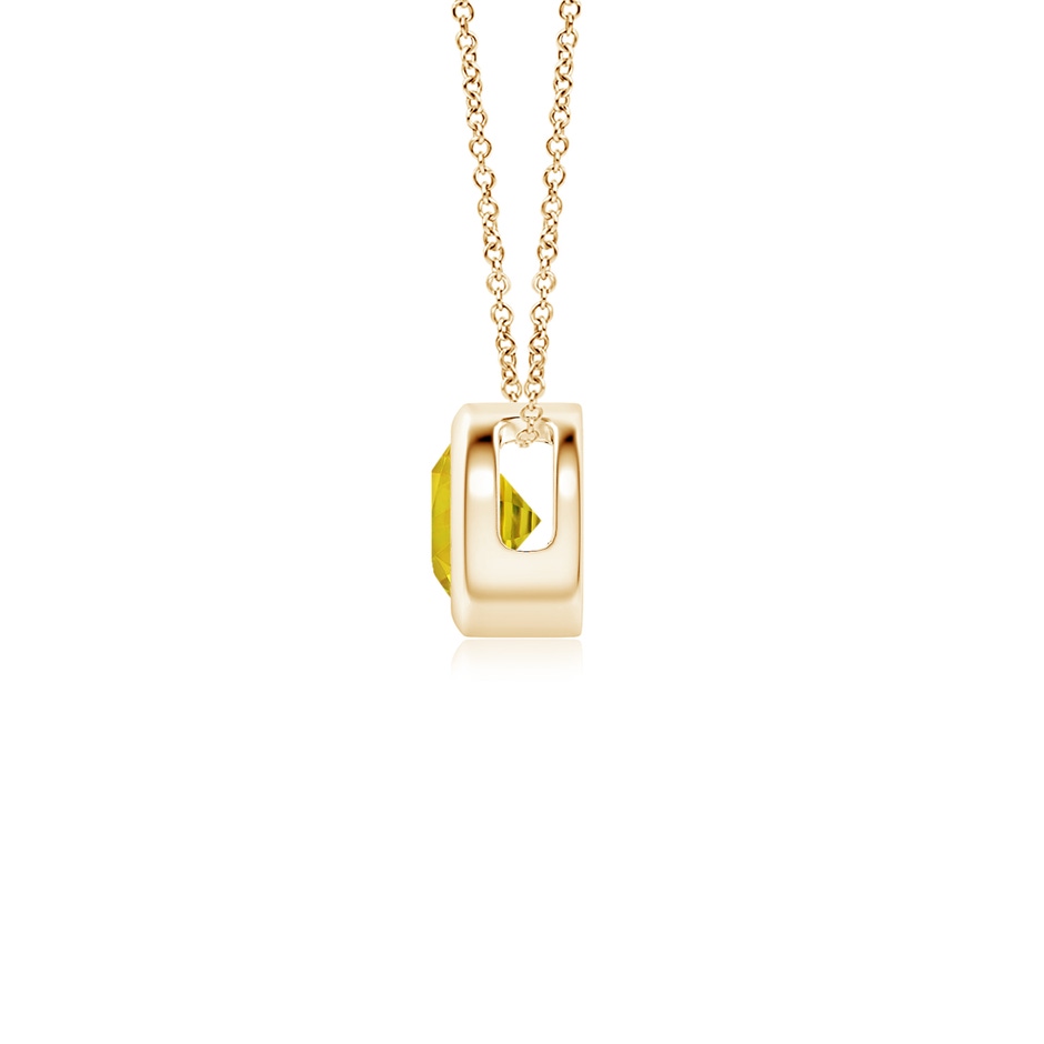 4mm AAAA Bezel-Set Round Yellow Sapphire Solitaire Pendant in Yellow Gold side 199