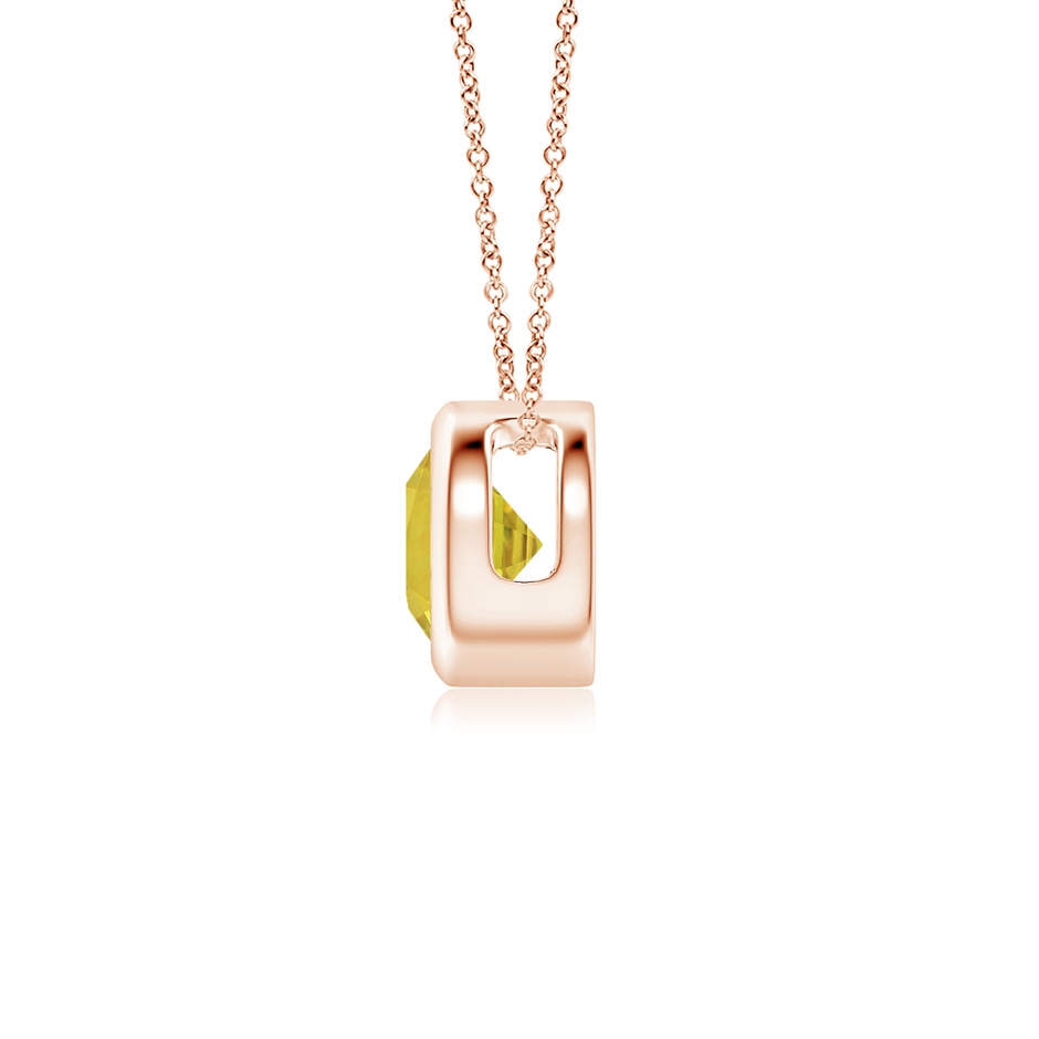 5mm AAA Bezel-Set Round Yellow Sapphire Solitaire Pendant in Rose Gold side 199