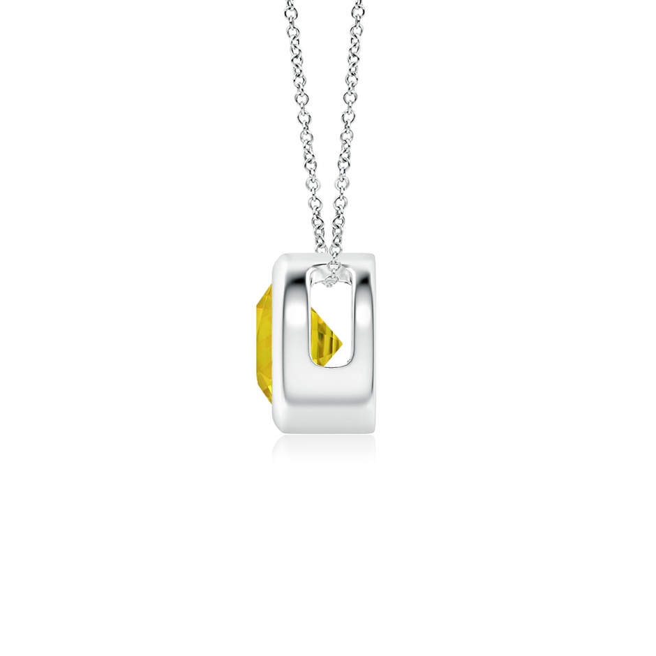 5mm AAAA Bezel-Set Round Yellow Sapphire Solitaire Pendant in P950 Platinum side 199