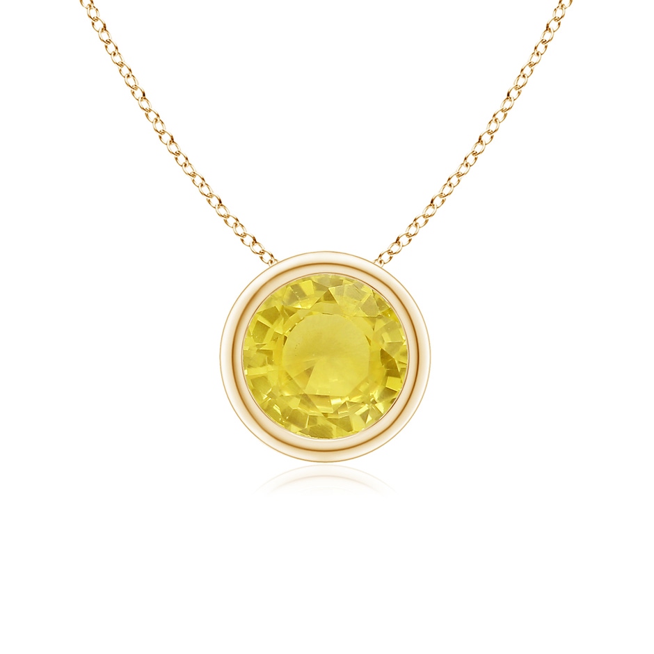6mm A Bezel-Set Round Yellow Sapphire Solitaire Pendant in Yellow Gold 