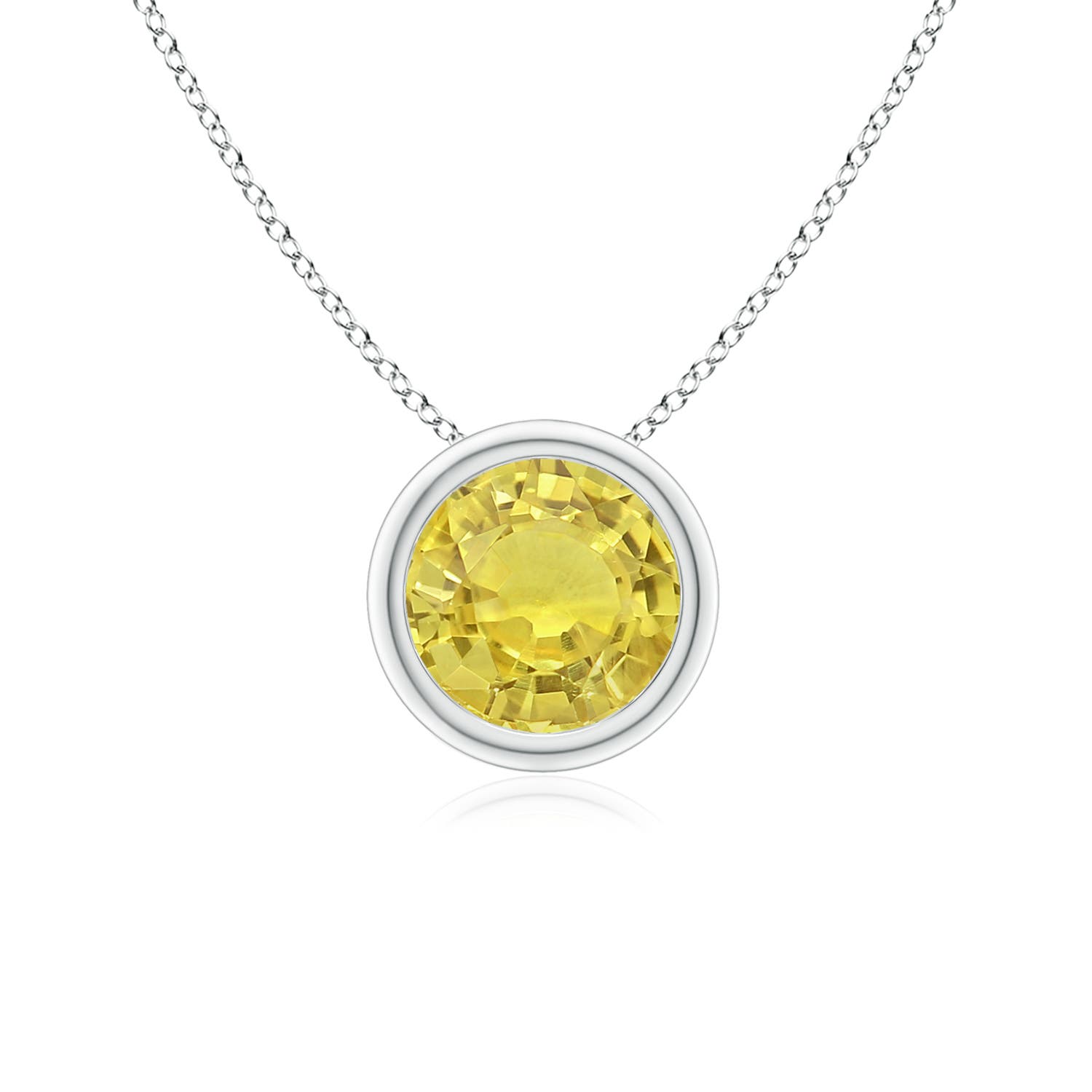 AA - Yellow Sapphire / 1 CT / 14 KT White Gold