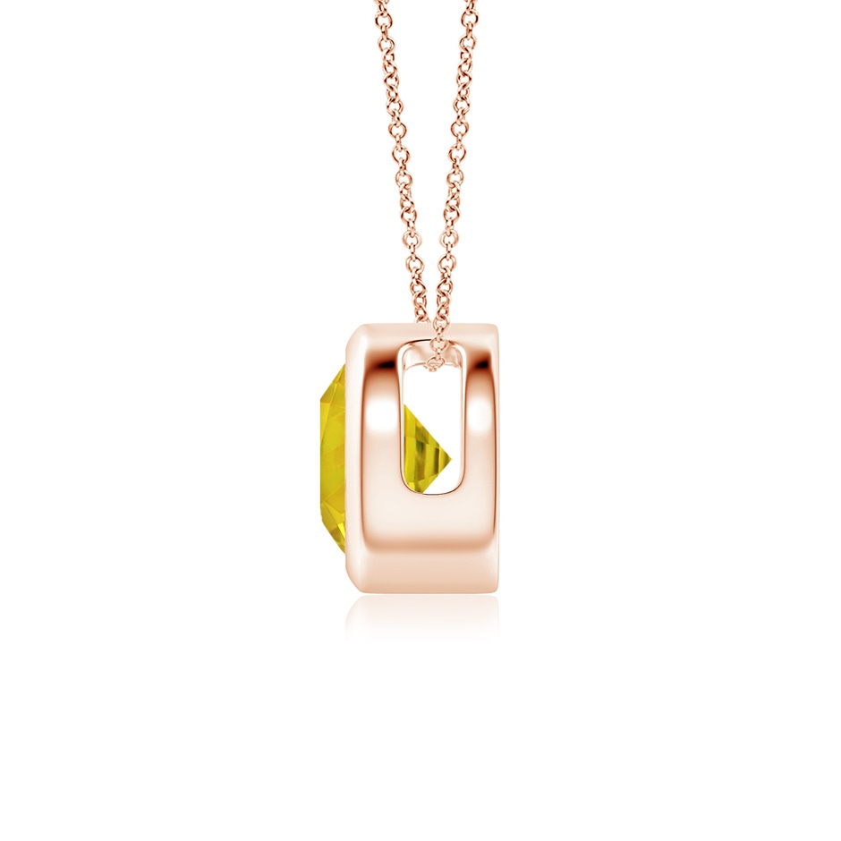 6mm AAAA Bezel-Set Round Yellow Sapphire Solitaire Pendant in Rose Gold side 199