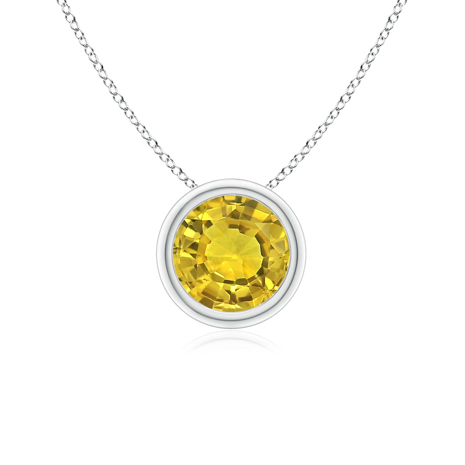 AAAA - Yellow Sapphire / 1 CT / 14 KT White Gold