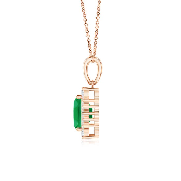 A - Emerald / 0.67 CT / 14 KT Rose Gold