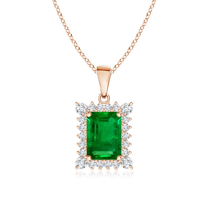 AAAA - Emerald / 1.24 CT / 14 KT Rose Gold