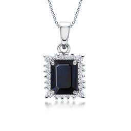 Halo Blue Sapphire Halo Necklaces & Pendants
