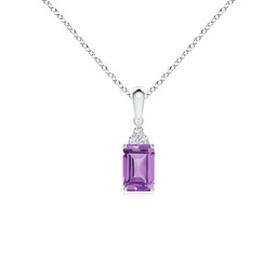 Emerald Cut Amethyst Solitaire Necklaces & Pendants