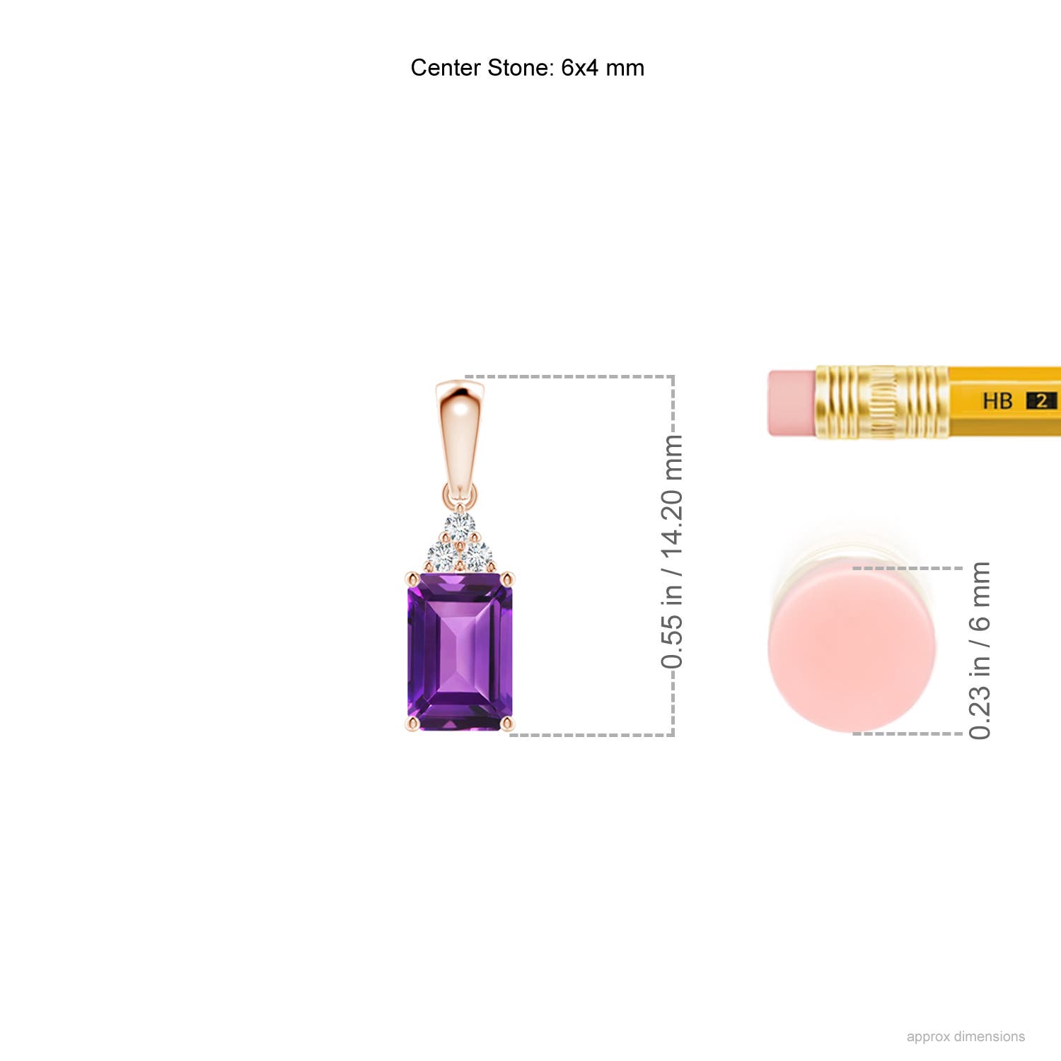 AAAA - Amethyst / 0.57 CT / 14 KT Rose Gold