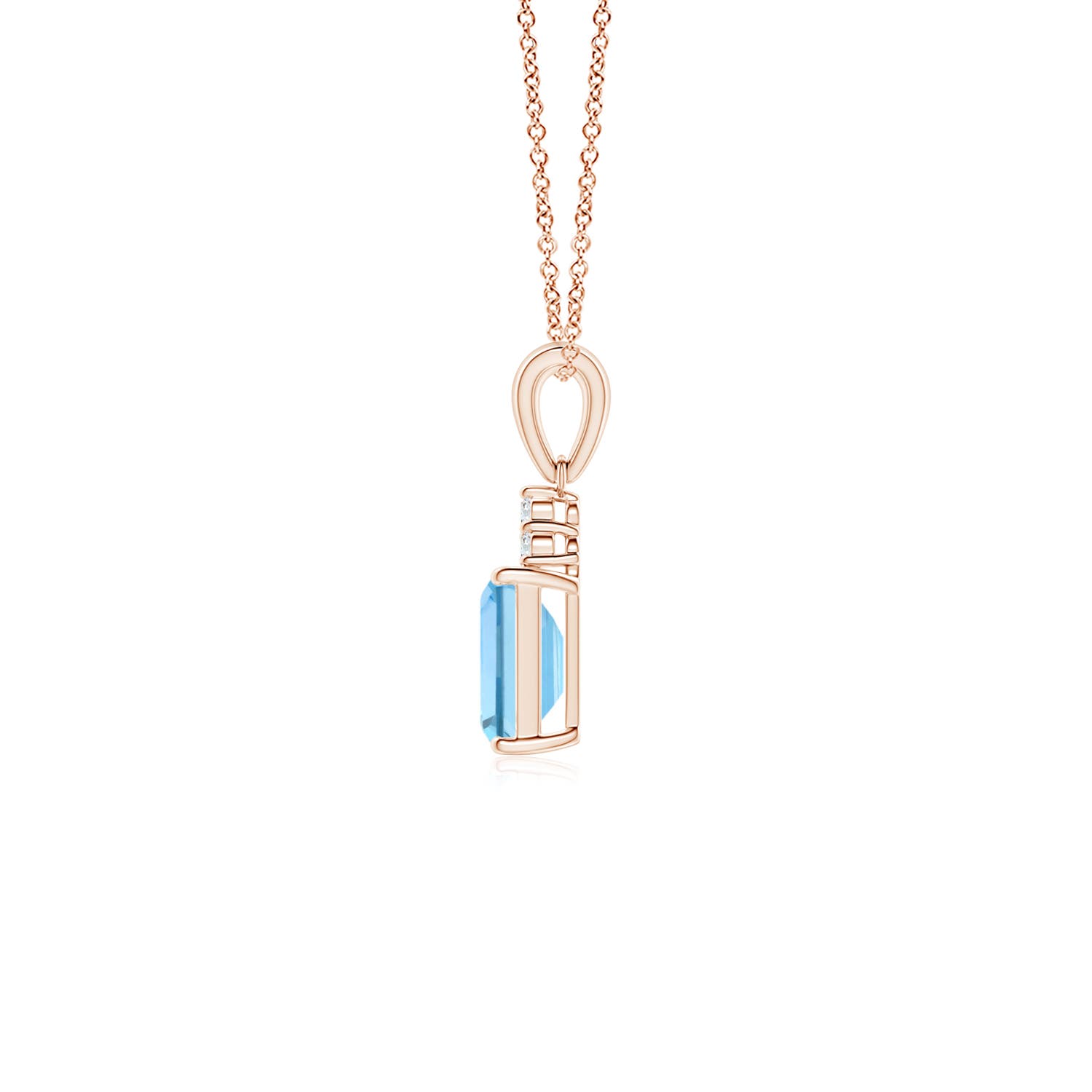 AAAA - Aquamarine / 0.52 CT / 14 KT Rose Gold