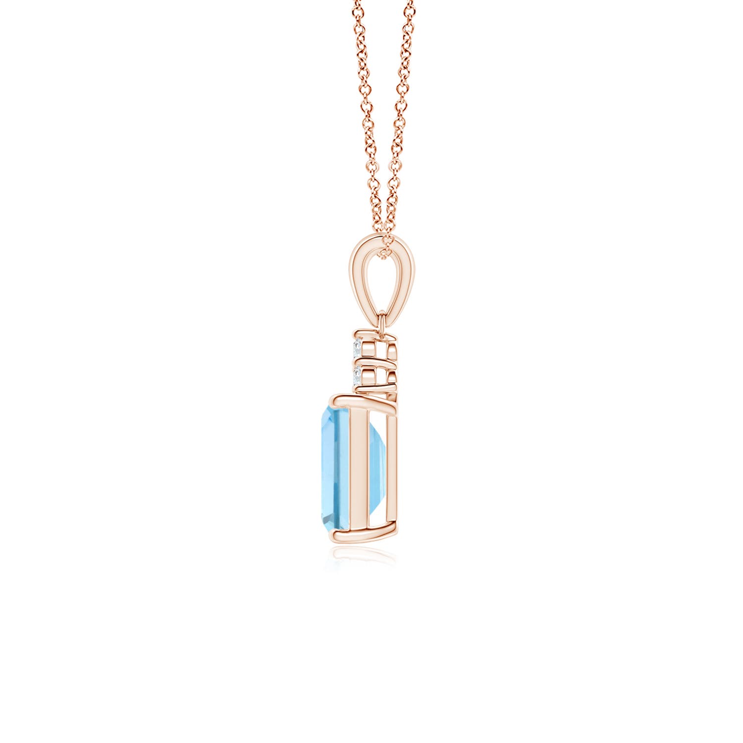 AAAA - Aquamarine / 0.84 CT / 14 KT Rose Gold