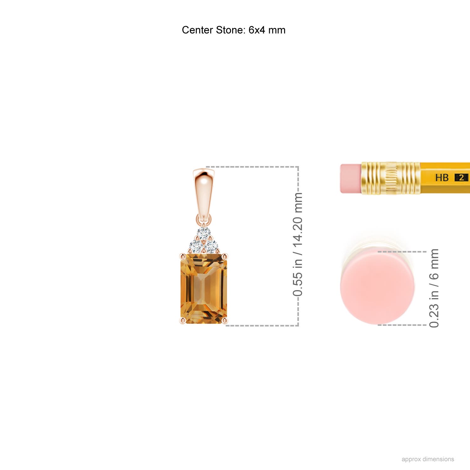 A - Citrine / 0.62 CT / 14 KT Rose Gold