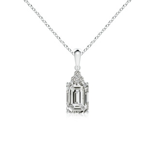 7x5mm KI3 Emerald-Cut Diamond Pendant with Diamond Trio in P950 Platinum